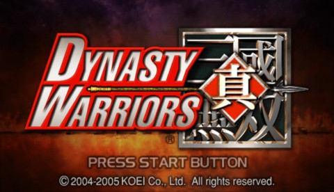 Dynasty Warriors title screen for PSP